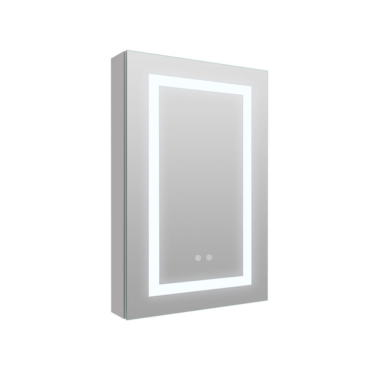 WELLFOR 20-in x 30-in x 4.6-in Silver Soft Close Bathroom Wall Cabinet