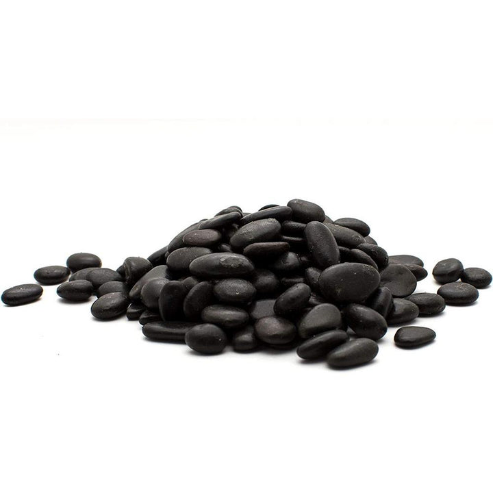 Rain Forest 0.5 in. to 1.5 in., 2200 lb. Small Black Grade A Polished Pebbles Super Sack - Super Arbor