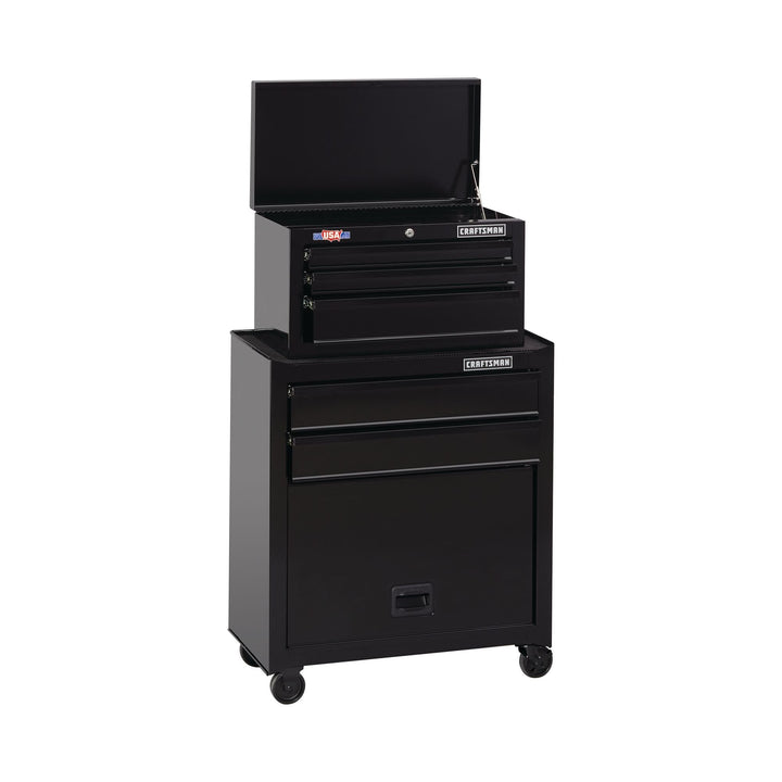 CRAFTSMAN 1000 Series 26.5-in W x 44.25-in H 5-Drawer Ball-Bearing Steel Tool Chest Combo, Black