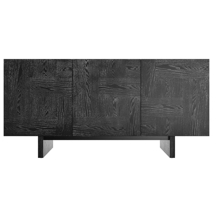 Clihome Modern/Contemporary Black Tv Cabinet (Accommodates TVs up to 65-in)