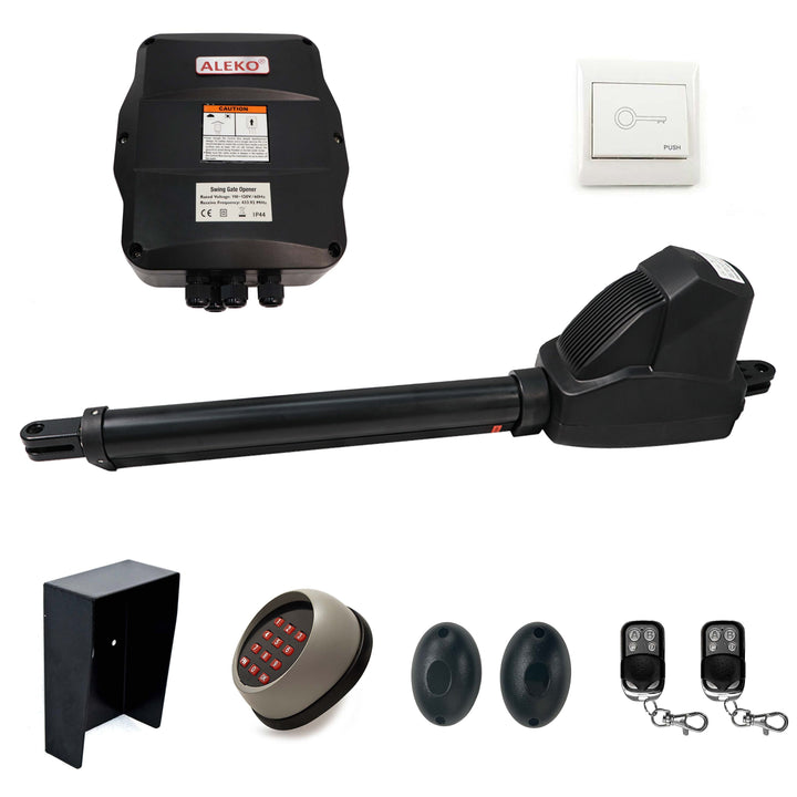 ALEKO 10-ft Single Swing Universal Electric Driveway Gate Opener Kit (Solar Compatible)