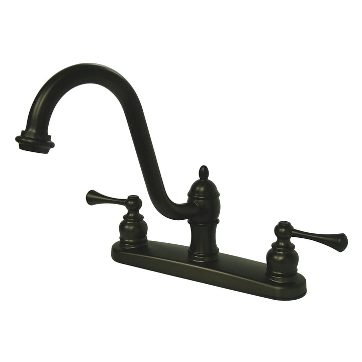 Elements of Design St. Louis Oil-Rubbed Bronze 2-Handle Deck-Mount High-Arc Kitchen Faucet with Deck Plate