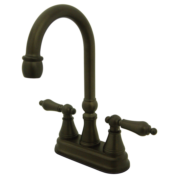 Elements of Design Oil-Rubbed Bronze 2-Handle Deck-Mount High-Arc Kitchen Faucet with Deck Plate