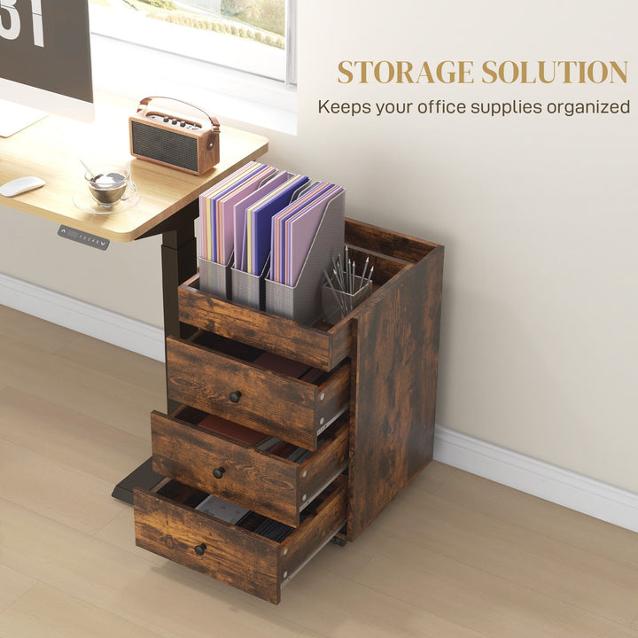 Maocao Hoom Rustic Brown 3-Drawer 16.9-in File Cabinet