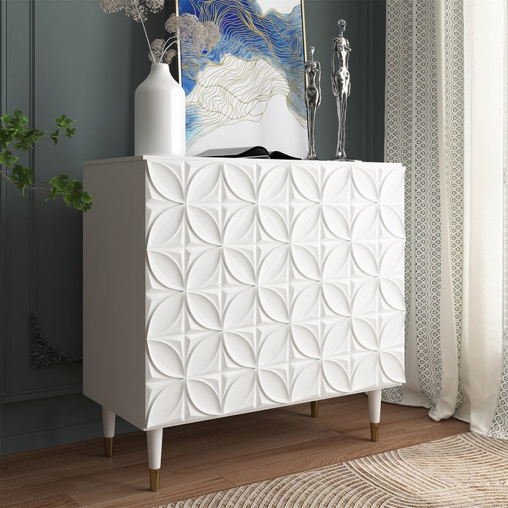 Mondawe 31.5 in. 2-Door Locker Accent Cabinet Chests, White