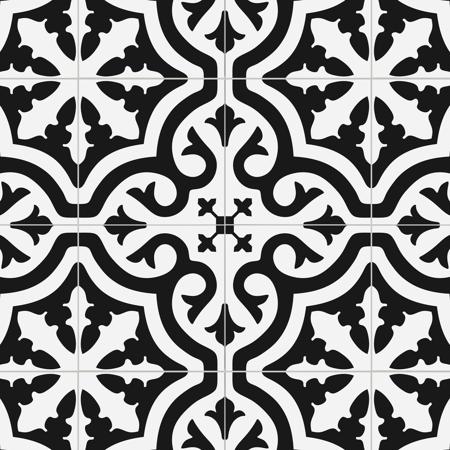 SUNWINGS Patterned Black and White 12-in x 12-in Matte Composite Patterned Peel and stick Mosaic Wall Tile product image