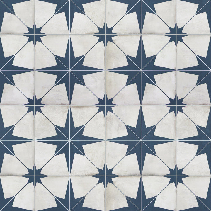 SUNWINGS Patterned Blue Star 12-in x 12-in Matte Composite Patterned Peel and stick Mosaic Wall Tile product image