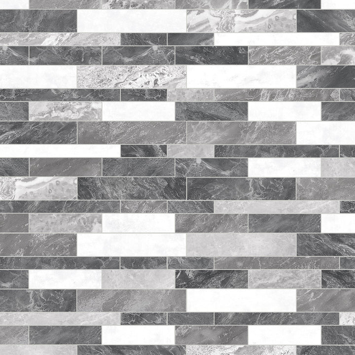 SUNWINGS Gray Mixed 11-in x 11-in Matte Composite Handcrafted look Peel and stick Mosaic Wall Tile product image