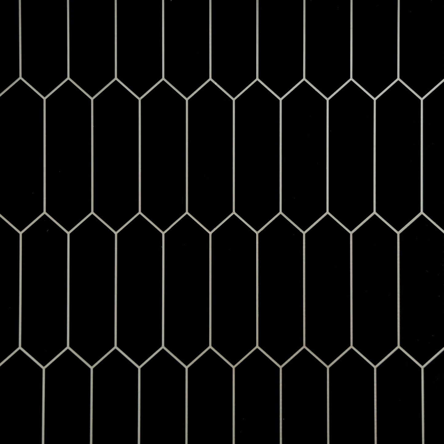 SUNWINGS Picket Black 11-in x 12-in Matte Composite Hexagon Peel and stick Mosaic Wall Tile product image