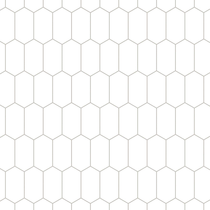 SUNWINGS Small Picket Pure White 11-in x 12-in Matte Composite Hexagon Peel and stick Mosaic Wall Tile product image
