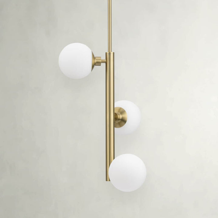 Progress Lighting Avec 3-Light Brushed Gold Modern/Contemporary White Glass Linear Medium Hanging Pendant Light