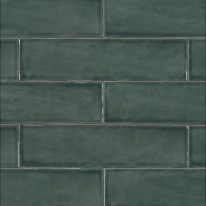 Satori Teramoda Emerald 3-in x 12-in Glossy Ceramic Subway Linear Wall Tile product image