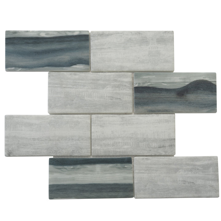 Apollo Tile Aloha Gray 12-in x 12-in Matte Recycled glass Patterned Mosaic Floor and Wall Tile product image