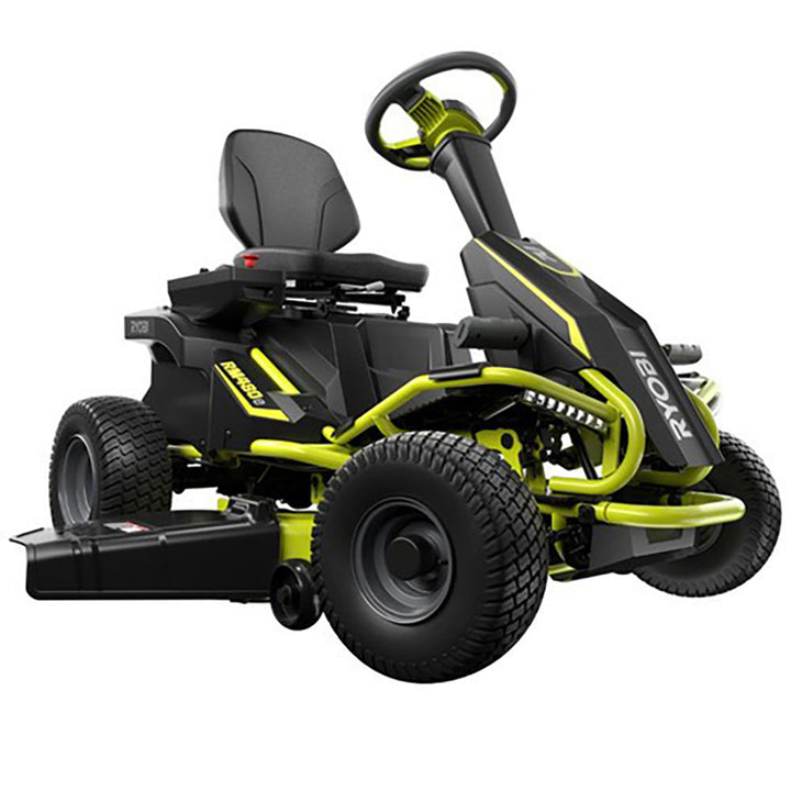 RYOBI 38 in. 75 Ah Battery Electric Rear Engine Riding Lawn Mower and Bagging Kit