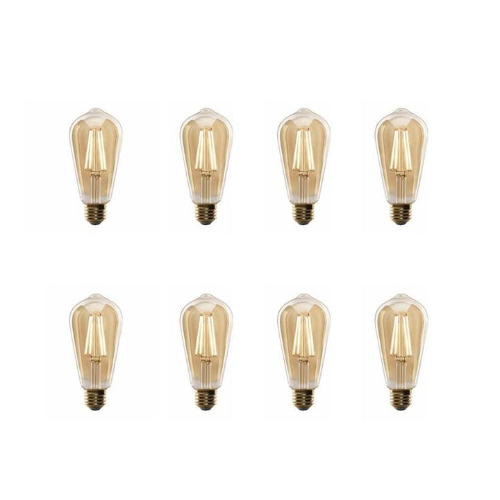 Feit Electric 60-Watt Equivalent ST19 Dimmable LED Amber Glass Vintage Edison Light Bulb With Straight Filament Warm White (8-Pack)