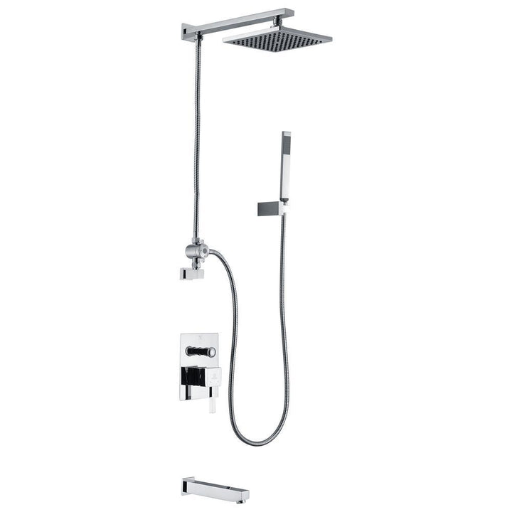 Byne 1-Handle 1-Spray Tub and Shower Faucet with Sprayer Wand in Polished Chrome (Valve Included) - Super Arbor