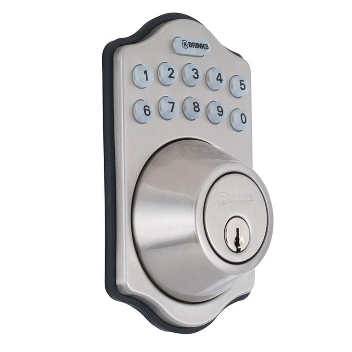 Brink's Electronic Deadbolt in Satin Nickel Finish