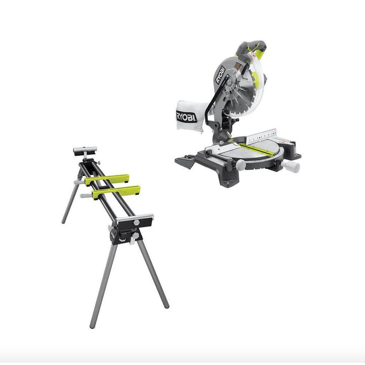 10 in. Compound Miter Saw with LED with Stand - Super Arbor