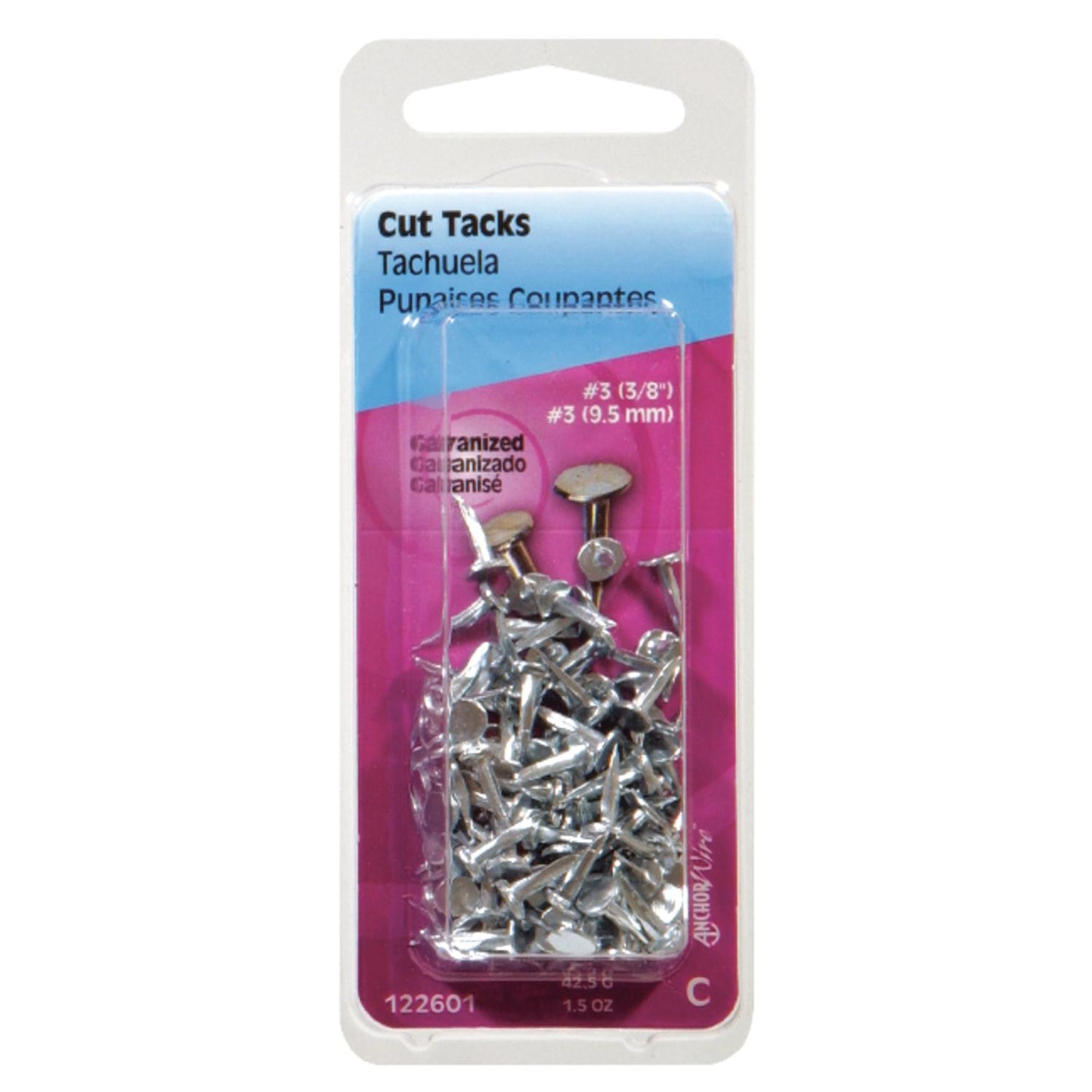 Hillman No. 16 x 13/16 in. Galvanized Steel Cut Tacks, Silver Finish — 1 Pack