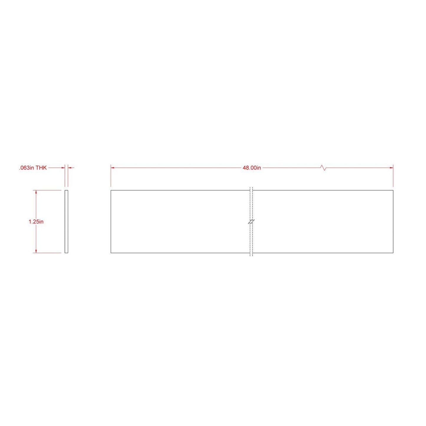 Boltmaster 0.0625 in x 1.25 in x 4 ft Weldable Aluminum Flat Bar, 1 Pack