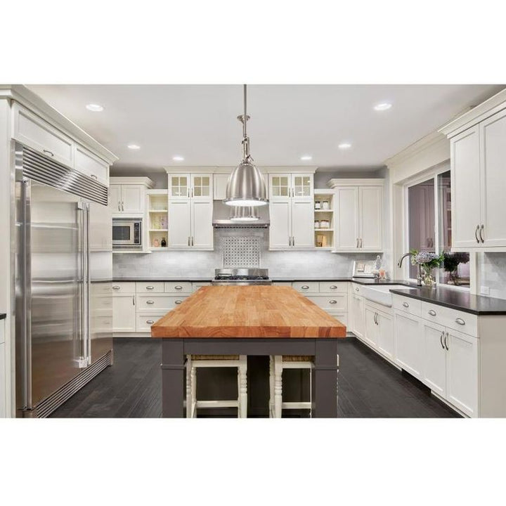 Sparrow Peak Rubberwood 6-ft Natural Straight Butcher Block Rubberwood Kitchen Countertop
