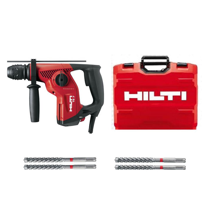 120-Volt SDS-Plus TE-7 Corded Rotary Hammer Drill Kit with 4 TE-CX Hammer Drill Bits - Super Arbor