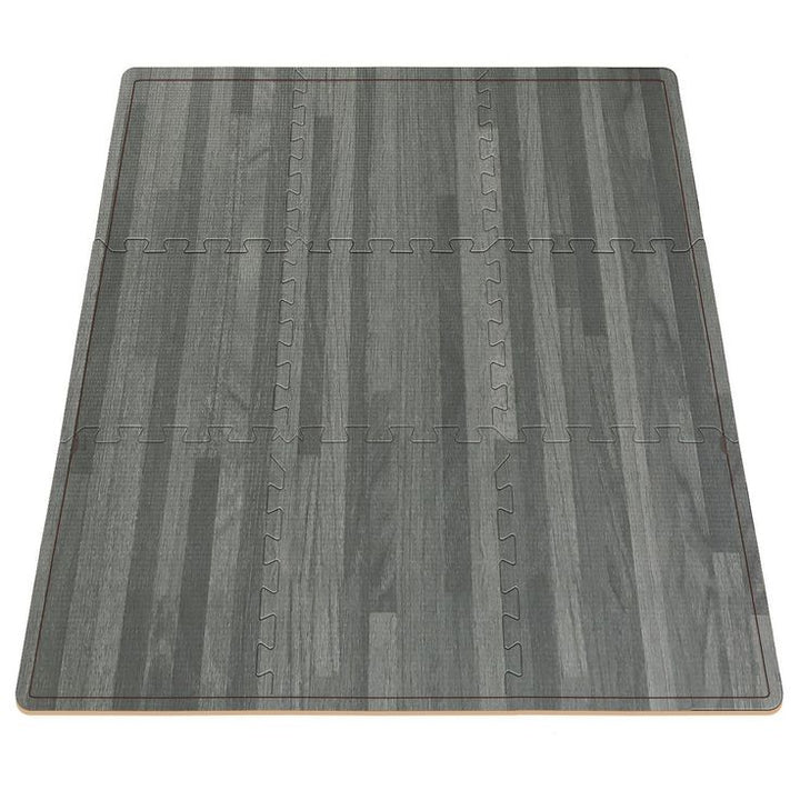 Sorbus Interlocking Floor Mat –Wood Print Multipurpose Foam Tile Flooring – Home, Office, Playroom (9 Tiles, 9 Sq ft, Gray)