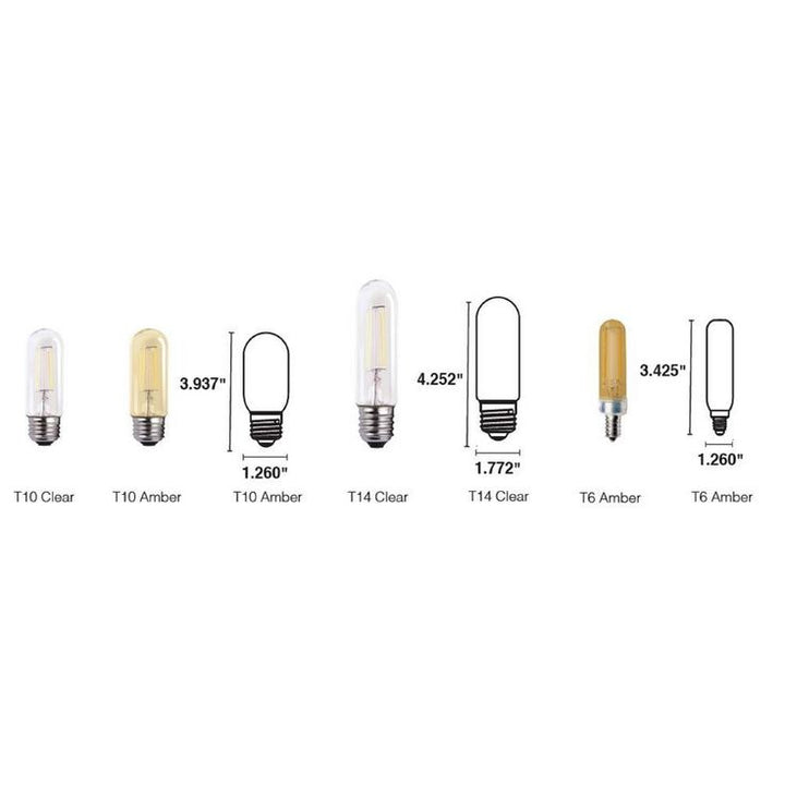 Halco Lighting Technologies 40-Watt Equivalent 4-Watt T10 Dimmable LED Clear Filament Antique Vintage Light Bulb 2700K 85074