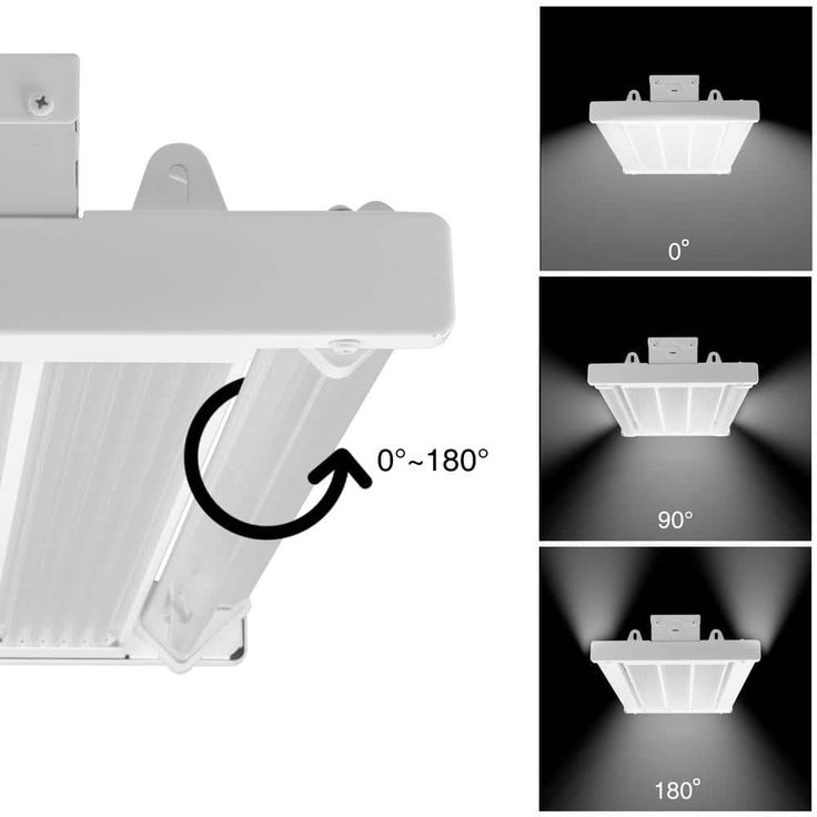 Commercial Electric 19 in. White Integrated LED Dimmable Linear High Bay with Adjustable Up Light, at 21800 Lumens, 5000K Daylight