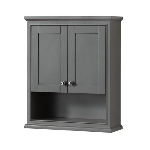Wyndham Collection Deborah 25-in W x 30-in H x 9-in D Dark Gray Bathroom Wall Cabinet