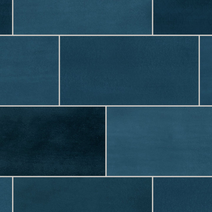 SUNWINGS Blue Mixed 3-in x 6-in Matte Composite Subway Peel and stick Mosaic Wall Tile product image