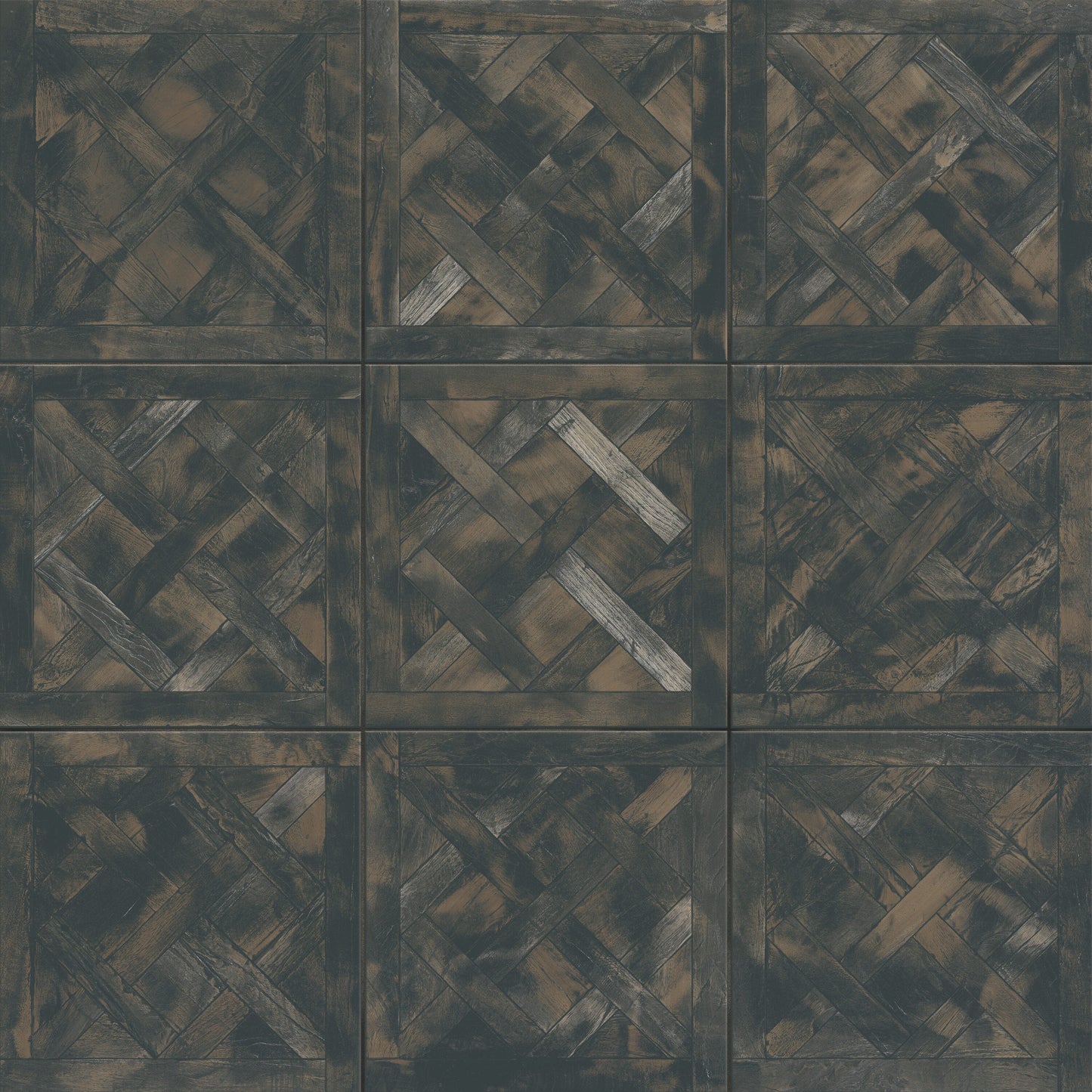 Affinity Tile Kings Forest Lattice Black 18-in x 18-in Matte Ceramic Wood look Floor and Wall Tile product image