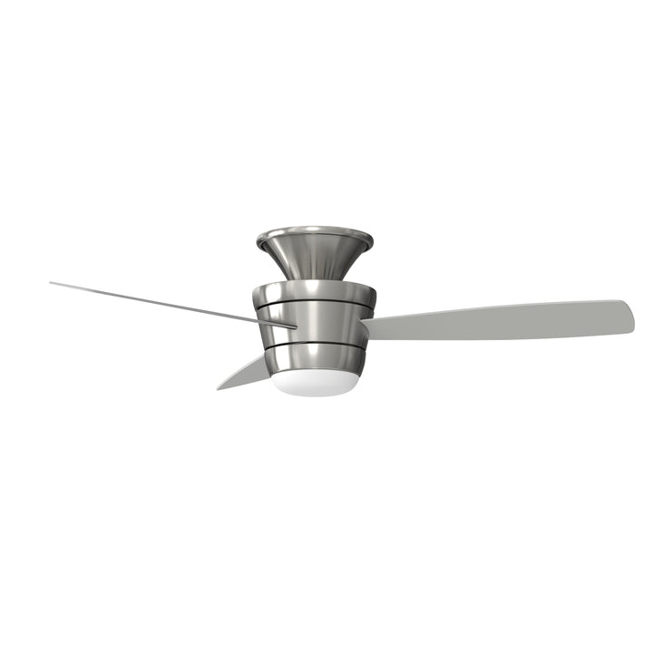 Harbor Breeze Mazon 44-in Brushed Nickel Indoor Flush Mount Ceiling Fan with Light Kit and Remote (3-Blade)