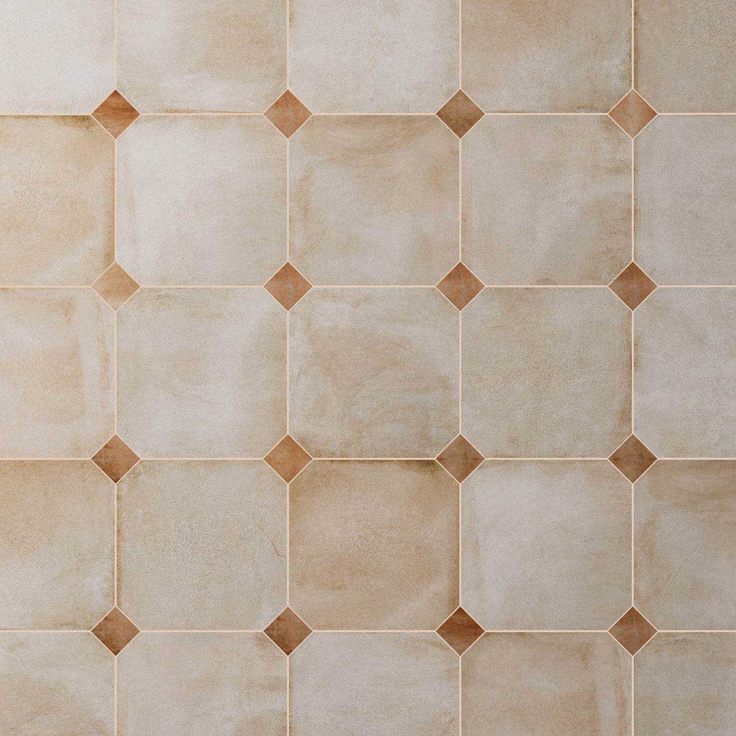 Affinity Tile Laverton Octagon Arena with Taco Natural 8-in x 8-in Matte Porcelain Cement look Multi-shaped Floor and Wall Tile product image