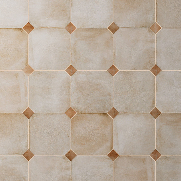 Affinity Tile Laverton Octagon Arena with Taco Natural 8-in x 8-in Matte Porcelain Cement look Multi-shaped Floor and Wall Tile product image