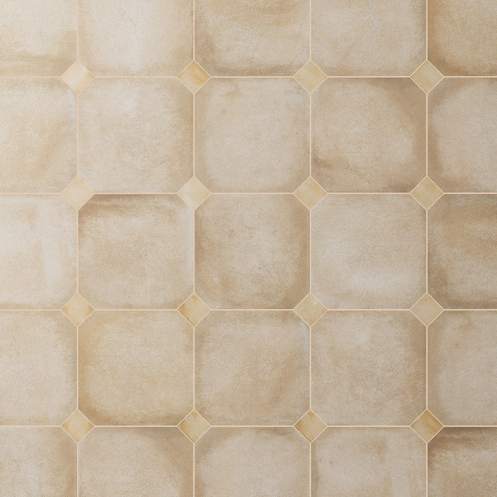 Affinity Tile Laverton Octagon Beige with Taco Beige 8-in x 8-in Matte Porcelain Cement look Multi-shaped Floor and Wall Tile product image