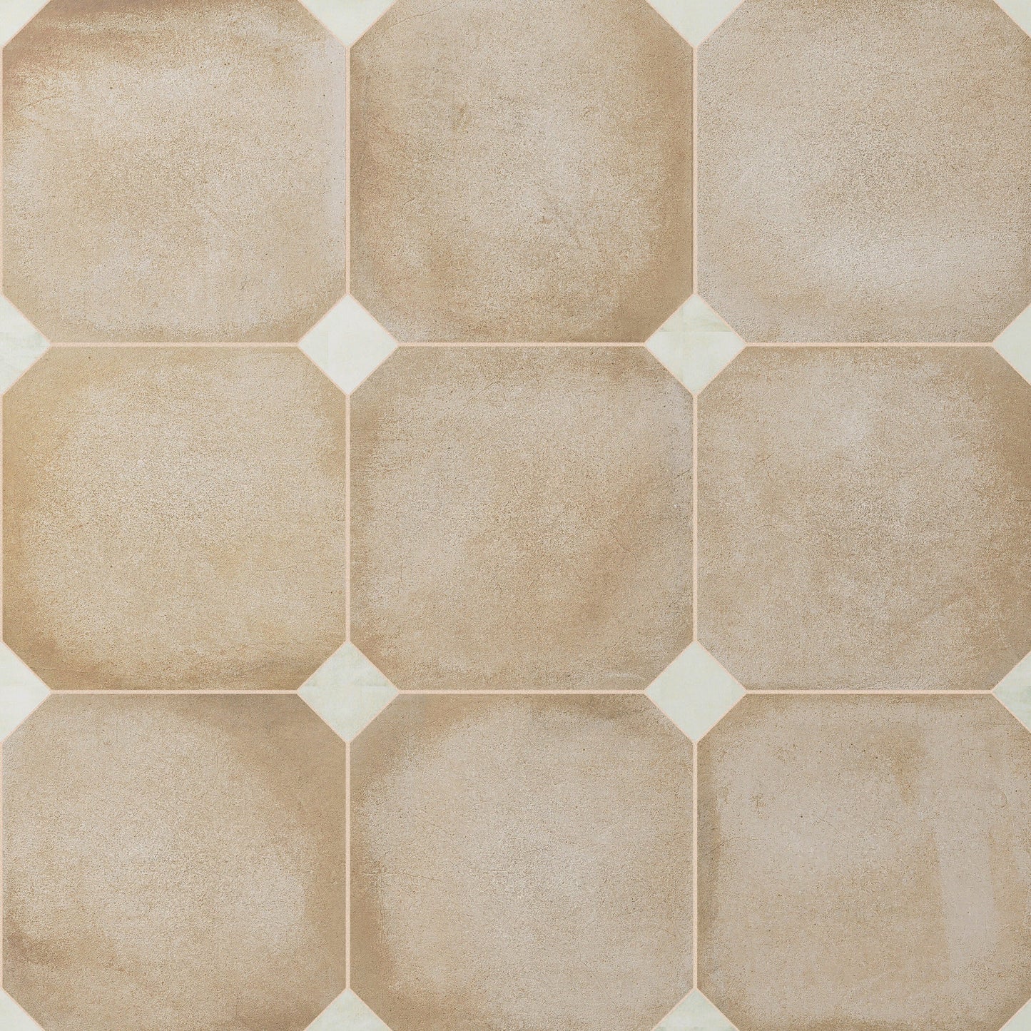 Affinity Tile Laverton Octagon Beige with Taco Nieve 8-in x 8-in Matte Porcelain Cement look Multi-shaped Floor and Wall Tile product image