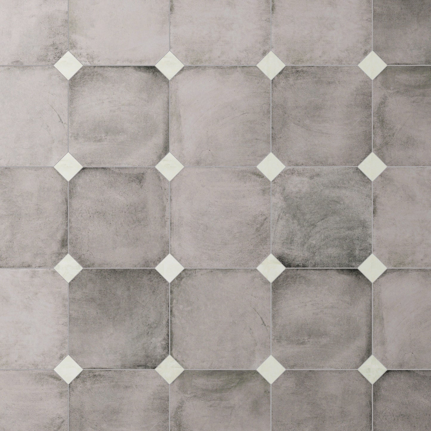 Affinity Tile Laverton Octagon Gris with Taco Nieve 8-in x 8-in Matte Porcelain Cement look Multi-shaped Floor and Wall Tile product image