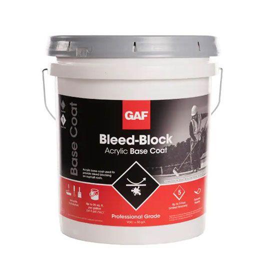 GAF Bleed-Block Acrylic Base Coat, Light Grey — 5 Gallon Pail