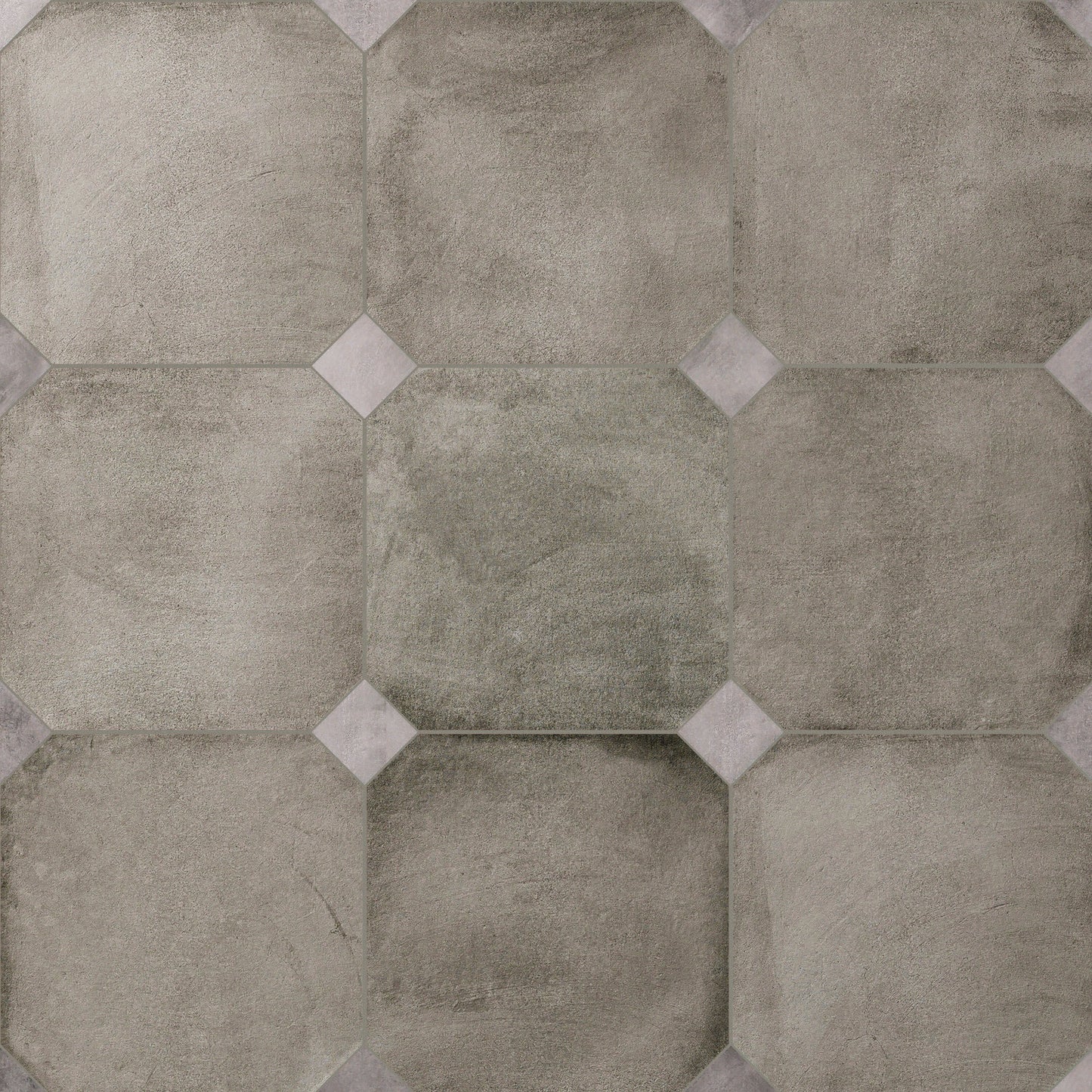 Affinity Tile Laverton Octagon Grafito with Taco Gris 8-in x 8-in Matte Porcelain Cement look Multi-shaped Floor and Wall Tile product image