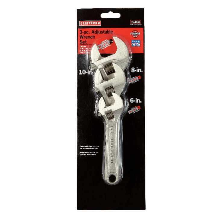 Craftsman 3-Piece Adjustable Wrench Set - Metric and SAE