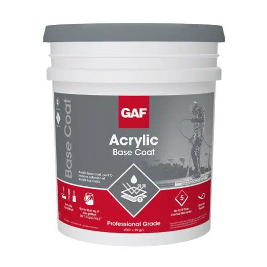 GAF Acrylic Base Coat, 5-Gallon Pail