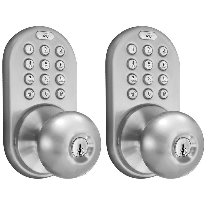 Keyless Satin Nickel Entry Door Knob, Keyed Alike - Super Arbor