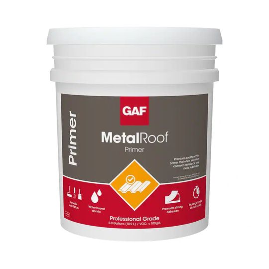 GAF Metal Roof Primer – Water-Based Acrylic, 1 Gallon Can