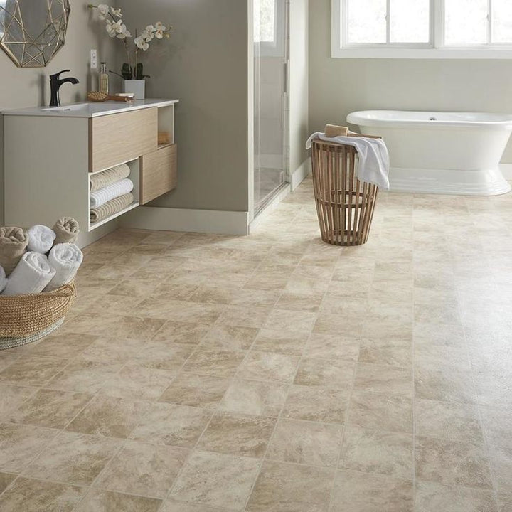 Mohawk 12-ft W Cut-to-Length San Marco Slate Stone Look Low-Gloss Finish Sheet Vinyl