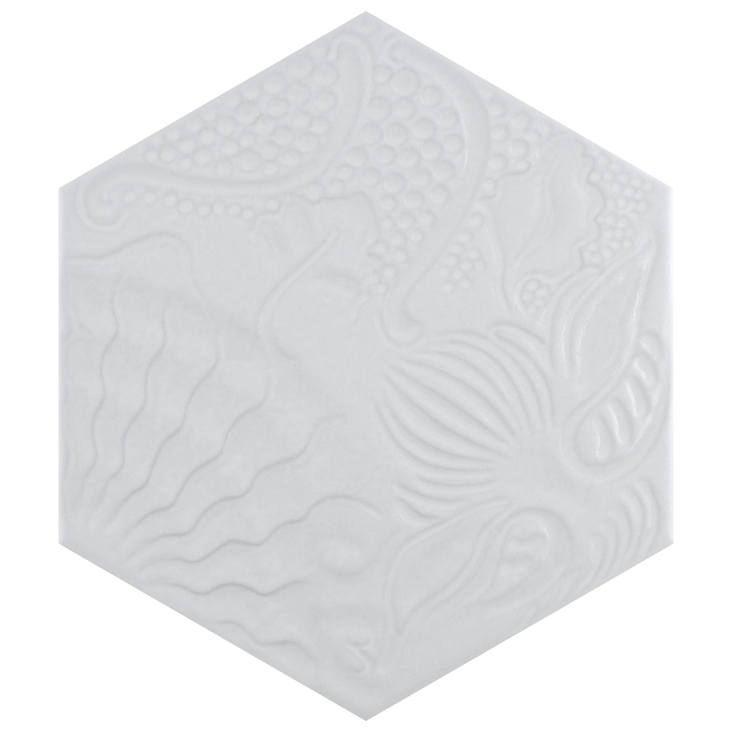 Affinity Tile Gaudi Lux Hex White 9-in x 10-in Multi-finish Porcelain Hexagon Floor and Wall Tile product image