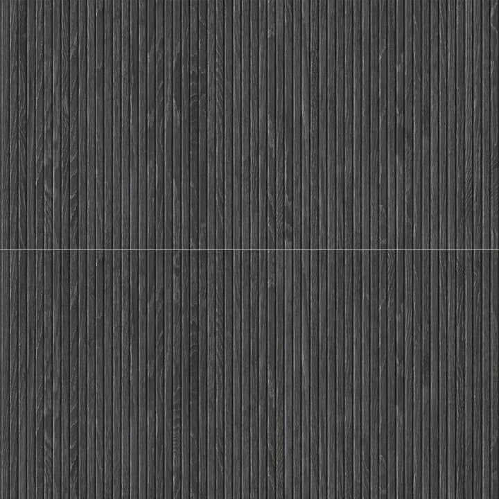 The Tile Life Marqueterie Black 24-in x 48-in Matte Porcelain Wood look Floor and Wall Tile product image