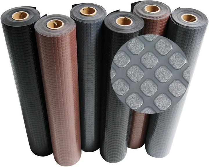 Rubber-Cal "Block-Grip" 4 ft. x 20 ft. Dark Gray Commercial PVC Flooring