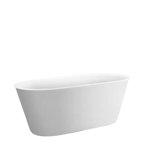 59 in. x 29 in. Acrylic Flatbottom Alcove Freestanding Soaking Bathtub in White