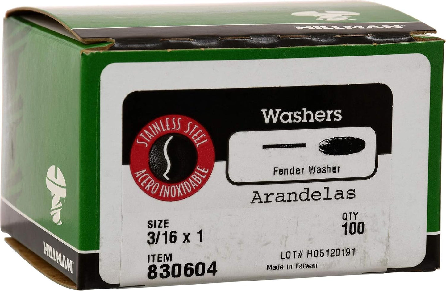 Hillman Stainless Steel 3/16 in. x 1 in. Fender Washers, 100-Pack